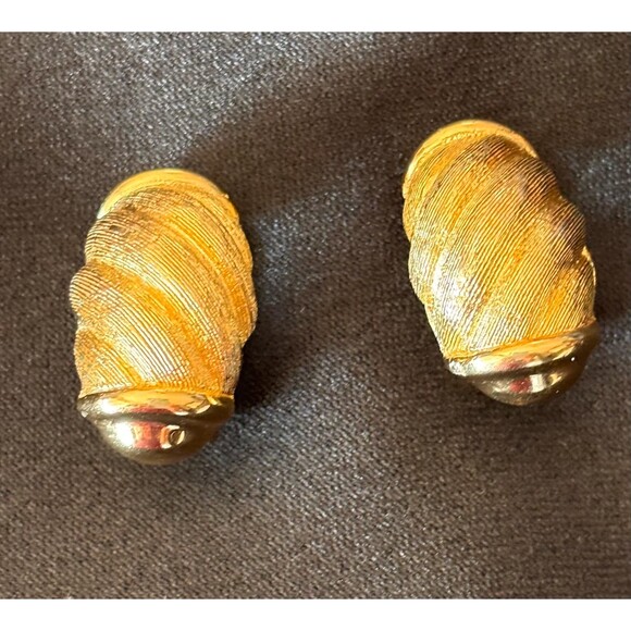 Christian Dior Gold Plated Clip On Earrings circa 1980s/1990s - Picture 1 of 8